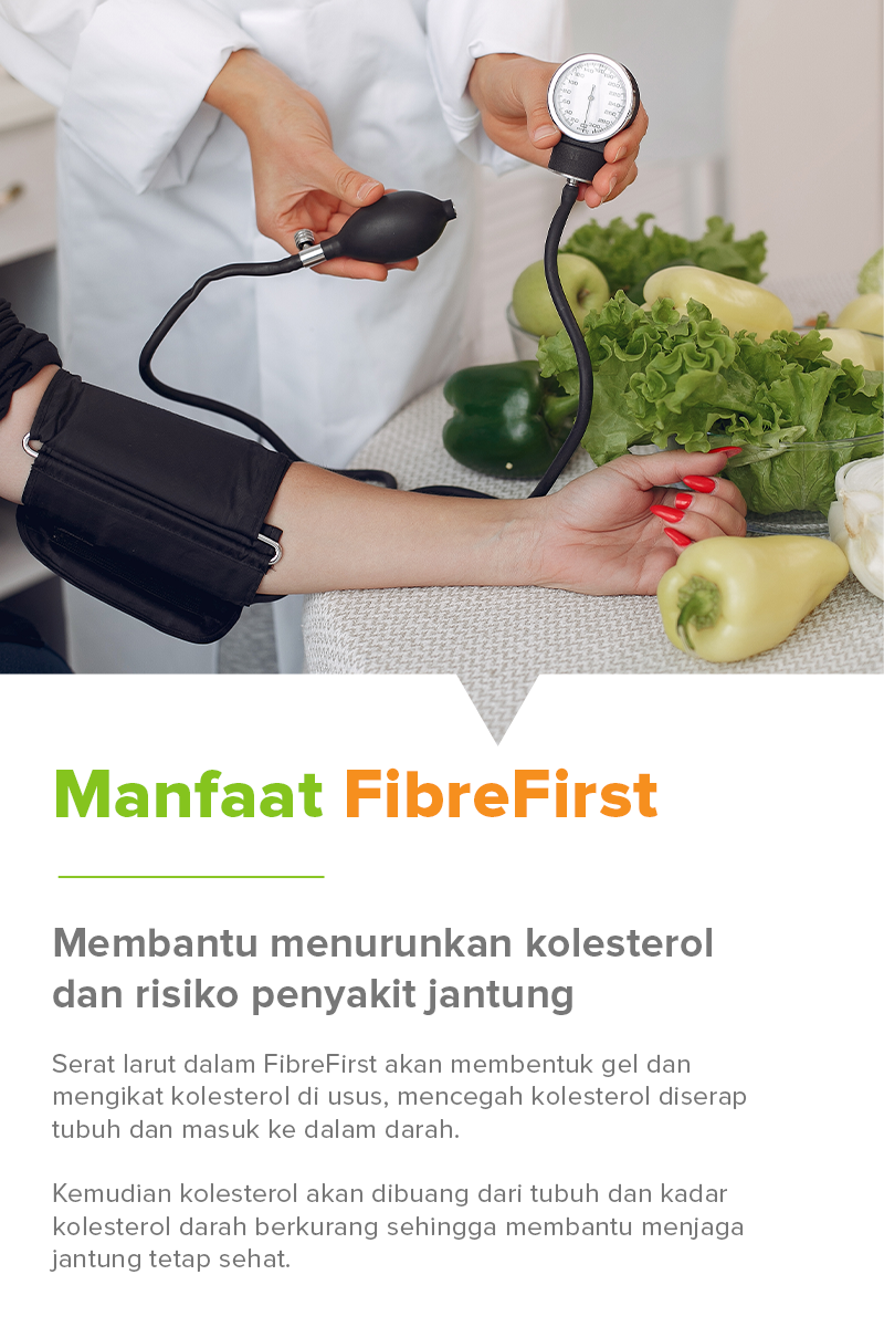 Manfaat fibrefirst membantu menurunkan kolesterol dan risiko penyakit jantung